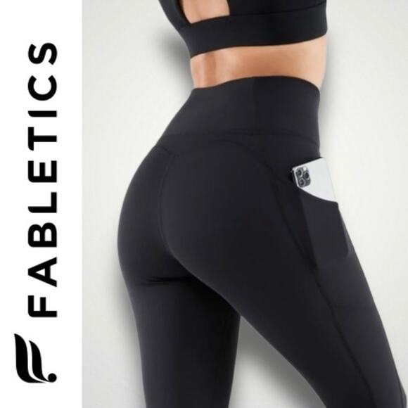 Fabletics NWT Oasis PureLuxe High-Waisted 7/8 Leggings Black Large - Picture 6 of 12